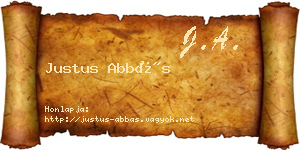 Justus Abbás névjegykártya
